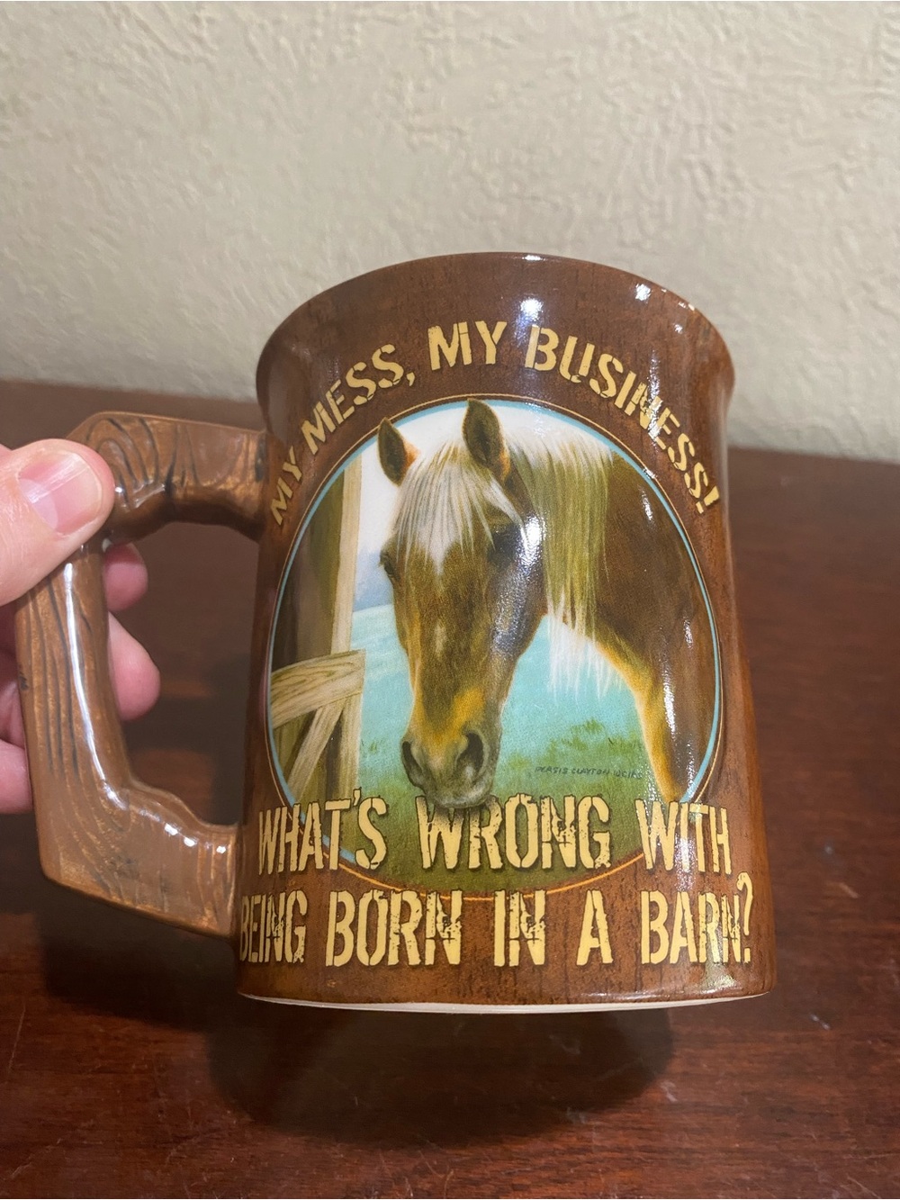 ‘My Mess, My Business’ Ceramic 3D Mug. What’s Wrong with Being Born in a Barn